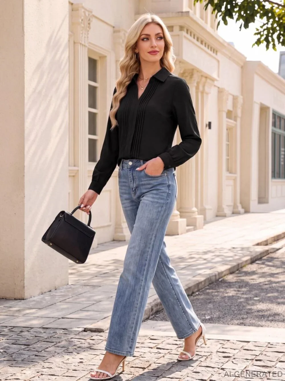 Womens Dressy Casual Blouses Long Sleeve Business Work Tops_4